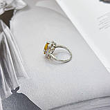 Срібне кільце Proba з цитрином nano, вага виробу 4,44 г (2171881) 17.5 розмір, фото 3