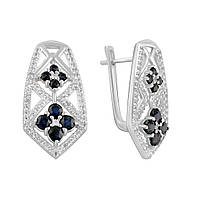 Срібні сережки Proba з натуральним сапфіром (2116042)