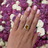 Срібне кільце Proba з цитрином nano, вага виробу 4,44 г (2171881) 17.5 розмір, фото 6