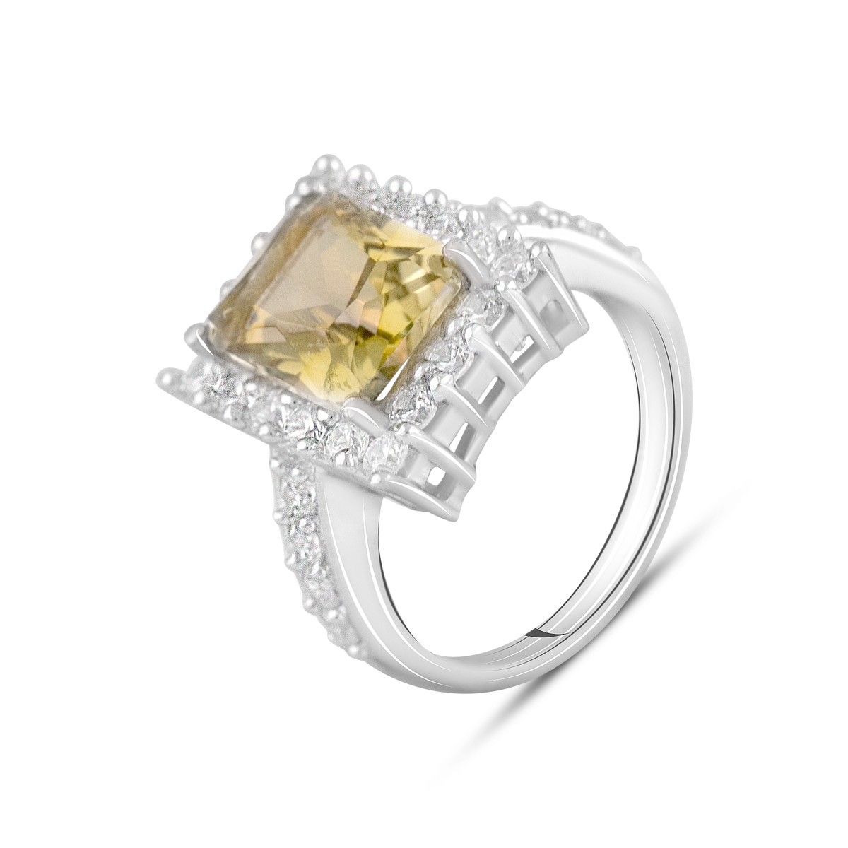 Срібне кільце Proba з цитрином nano 4.18ct, вага виробу 4,85 г (2117353) 16 розмір, фото 1