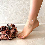 Срібний браслет на ногу Proba з без каменів, вага виробу 2,21 г (1993965) 2326 розмір, фото 2