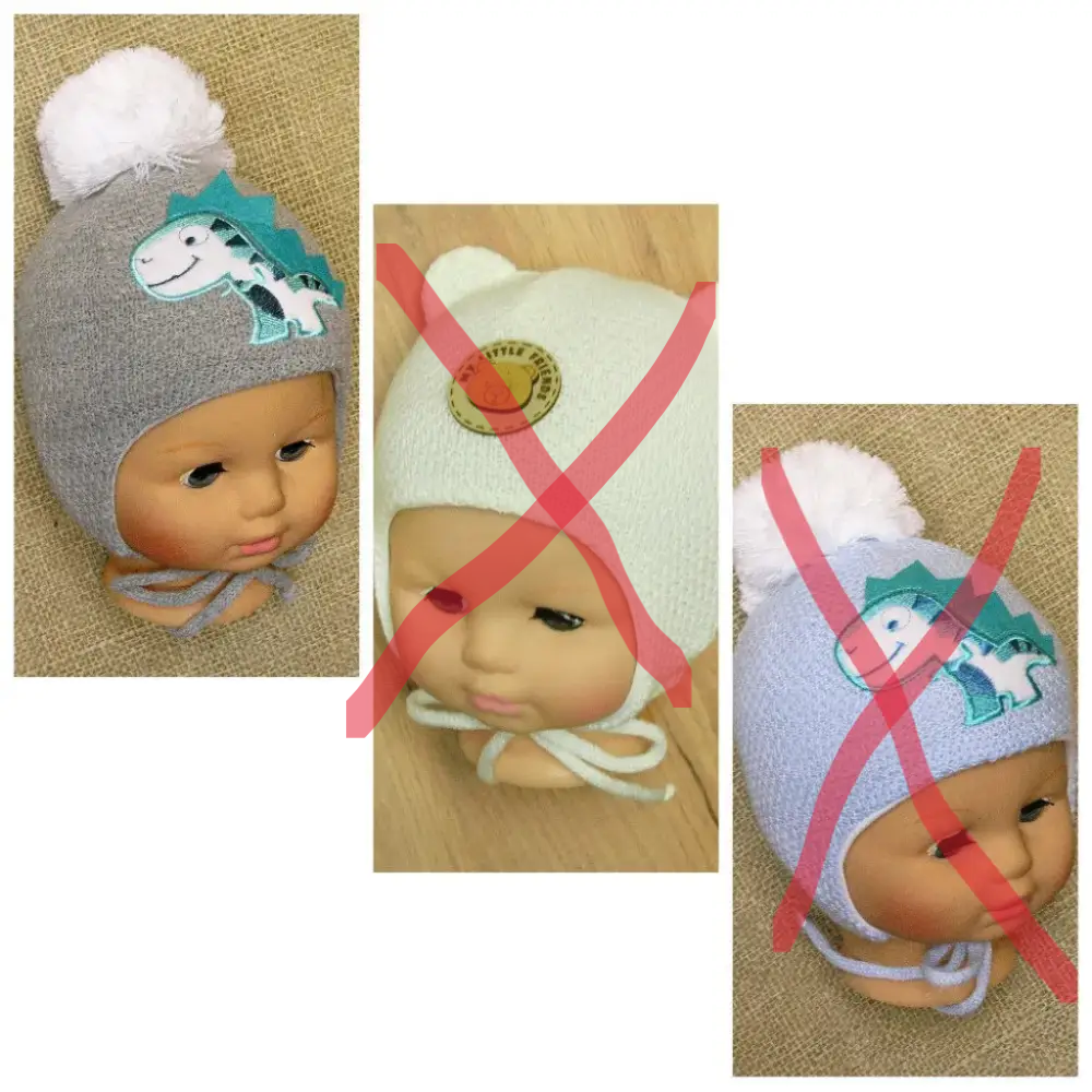 44-48 7-12 міс в'язана з підкладкоюосіння весняна демісезонна шапочка для малючків хлопчика на весну осінь 6003, фото 1