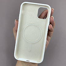 Чохол для iPhone 11 силіконовий кейс з мікрофіброю з MagSafe на айфон 11 білий w01r, фото 2