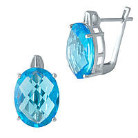 Срібні сережки Proba з аквамарином nano (1997437)