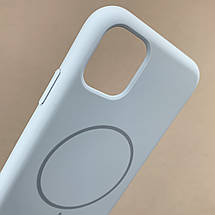 Чохол для iPhone 11 силіконовий кейс з мікрофіброю з MagSafe на айфон 11 блакитний w01r, фото 3