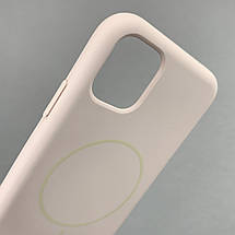 Чохол для iPhone 11 силіконовий кейс з мікрофіброю з MagSafe на айфон 11 пудровий w01r, фото 3