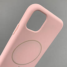 Чохол для iPhone 11 силіконовий кейс з мікрофіброю з MagSafe на айфон 11 рожевий w01r, фото 3