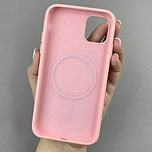 Чохол для iPhone 11 силіконовий кейс з мікрофіброю з MagSafe на айфон 11 рожевий w01r, фото 2