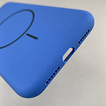 Чохол для iPhone 11 силіконовий кейс з мікрофіброю з MagSafe на айфон 11 синій w01r, фото 4