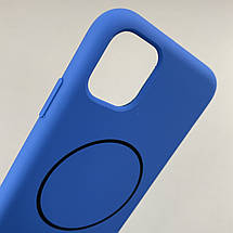 Чохол для iPhone 11 силіконовий кейс з мікрофіброю з MagSafe на айфон 11 синій w01r, фото 3