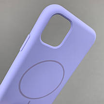 Чохол для iPhone 11 силіконовий кейс з мікрофіброю з MagSafe на айфон 11 бузковий w01r, фото 3