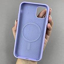 Чохол для iPhone 11 силіконовий кейс з мікрофіброю з MagSafe на айфон 11 бузковий w01r, фото 2