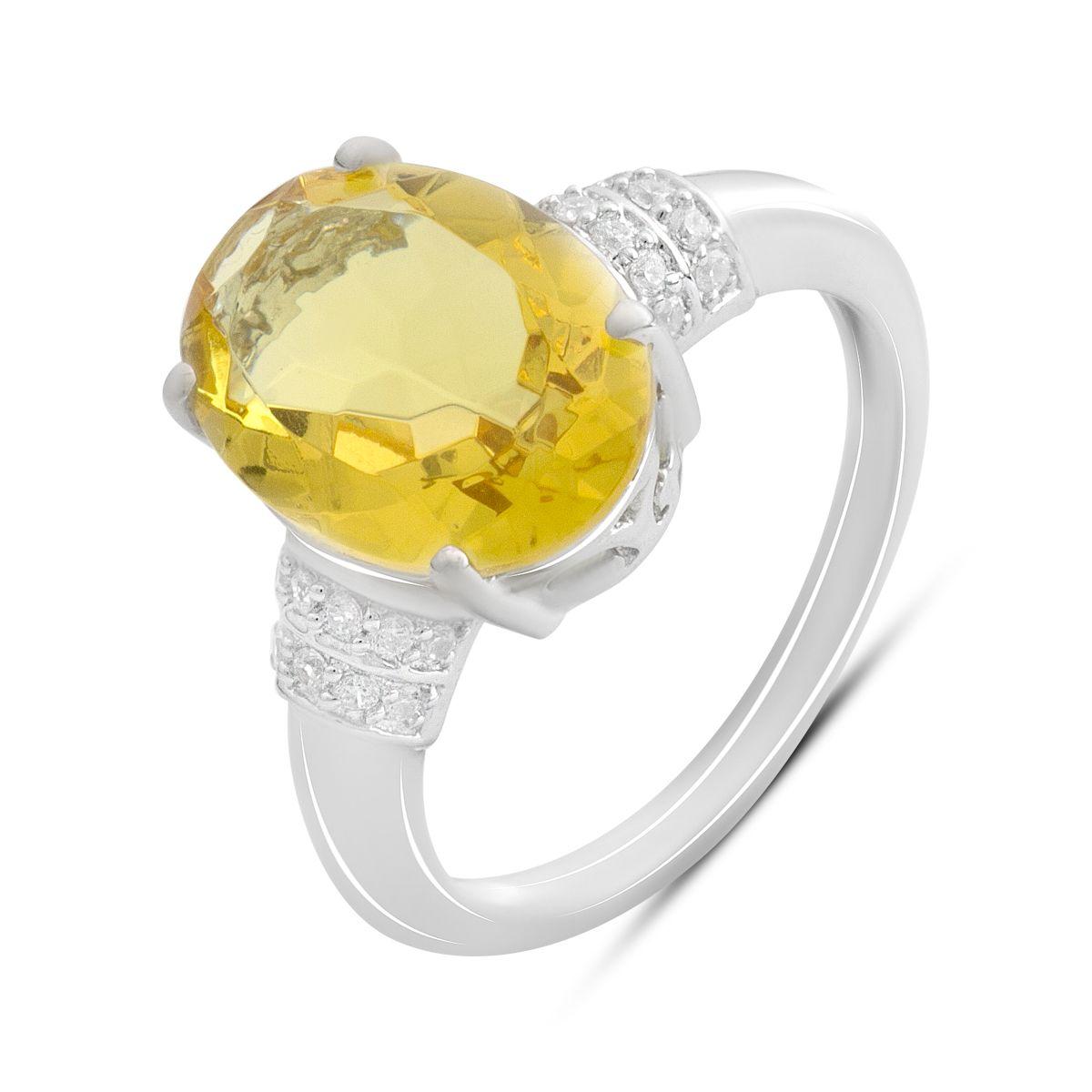 Срібне кільце Proba з цитрином nano 5.065ct, вага виробу 3,99 г (2190004) 17.5 розмір, фото 1