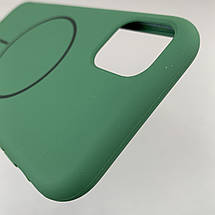 Чохол для iPhone 11 силіконовий кейс з мікрофіброю з MagSafe на айфон 11 темно-зелений w01r, фото 5