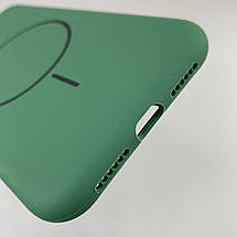 Чохол для iPhone 11 силіконовий кейс з мікрофіброю з MagSafe на айфон 11 темно-зелений w01r, фото 4