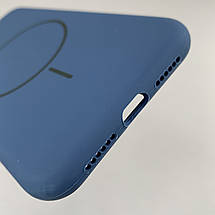 Чохол для iPhone 11 силіконовий кейс з мікрофіброю з MagSafe на айфон 11 темно-синій w01r, фото 4