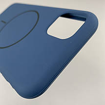 Чохол для iPhone 11 силіконовий кейс з мікрофіброю з MagSafe на айфон 11 темно-синій w01r, фото 5