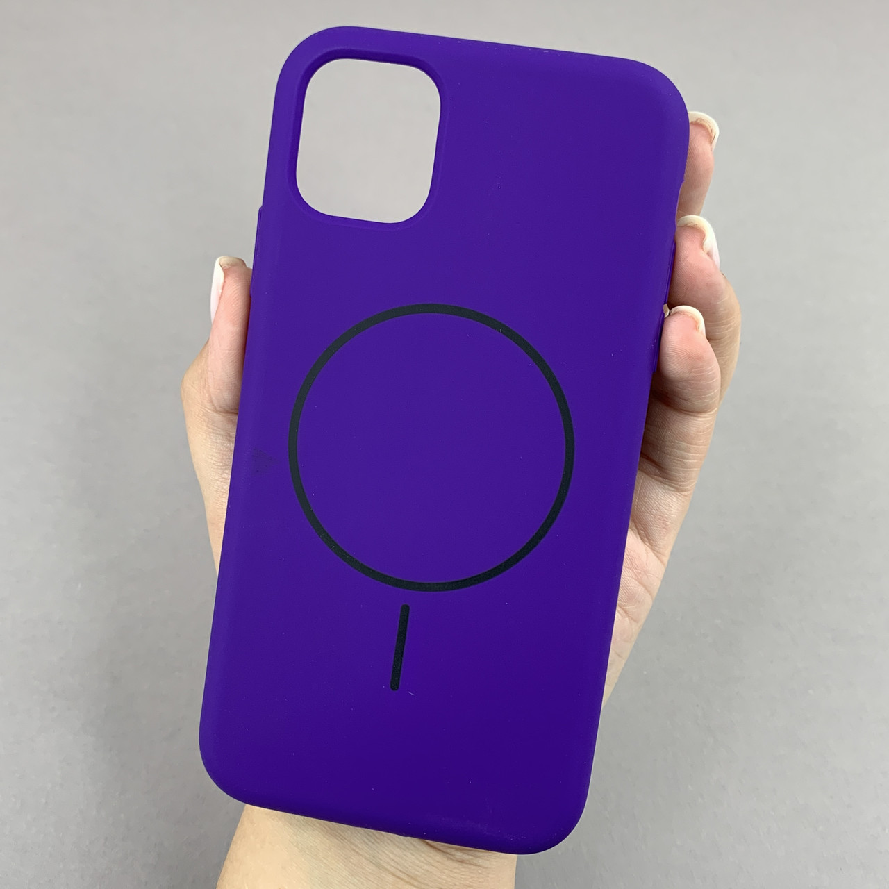 Чохол для iPhone 11 силіконовий кейс з мікрофіброю з MagSafe на айфон 11 фіолетовий w01r