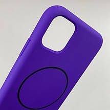 Чохол для iPhone 11 силіконовий кейс з мікрофіброю з MagSafe на айфон 11 фіолетовий w01r, фото 3