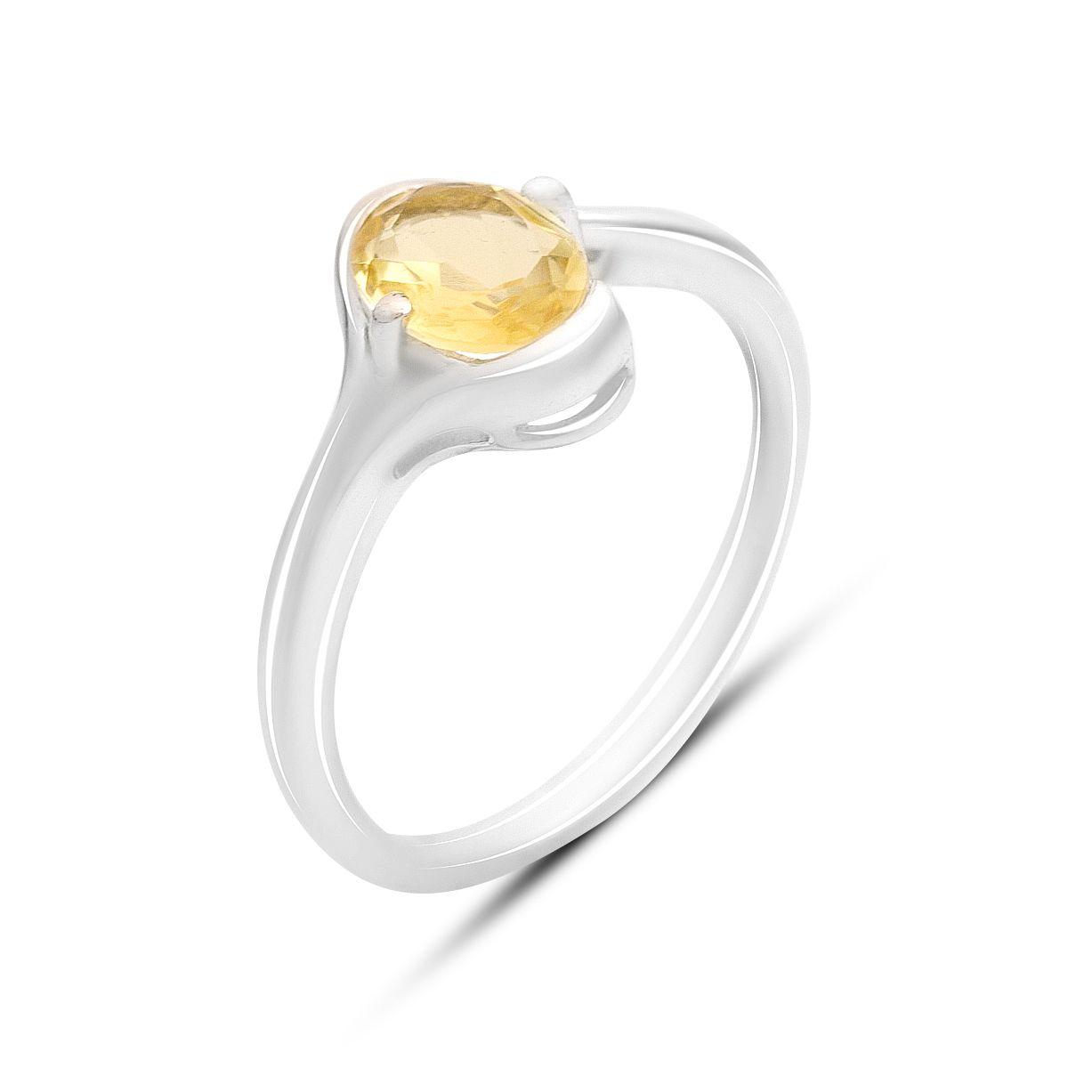 Срібне кільце Proba з цитрином nano 0.958ct, вага виробу 2,51 г (2172635) 18 розмір, фото 1