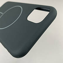 Чохол для iPhone 11 силіконовий кейс з мікрофіброю з MagSafe на айфон 11 чорний w01r, фото 5