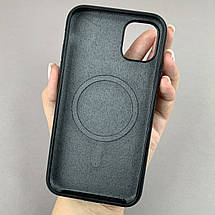Чохол для iPhone 11 силіконовий кейс з мікрофіброю з MagSafe на айфон 11 чорний w01r, фото 2