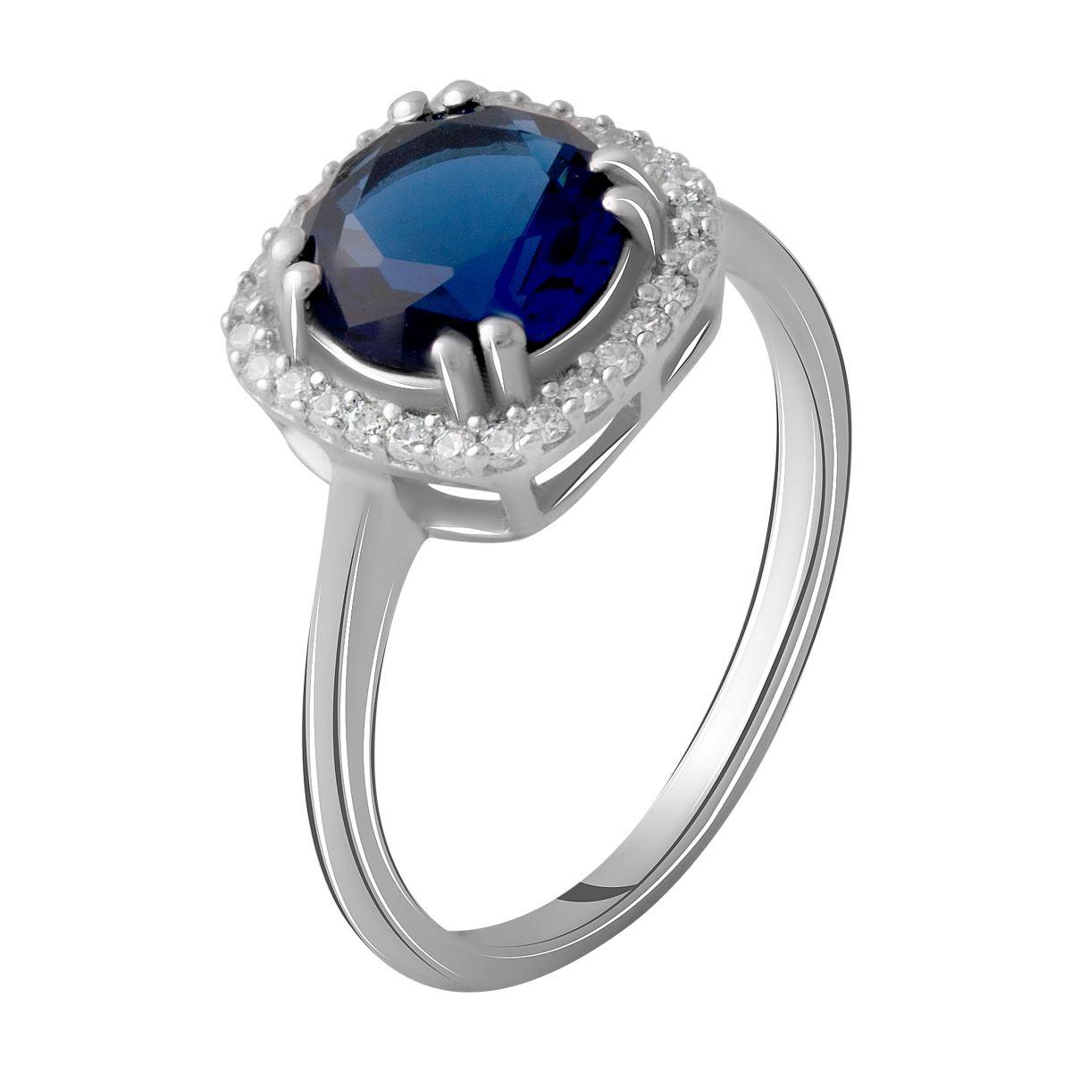 Срібне кільце Proba із сапфіром nano 1.741ct, вага виробу 2,64 г (2006923) 17.5 розмір, фото 1