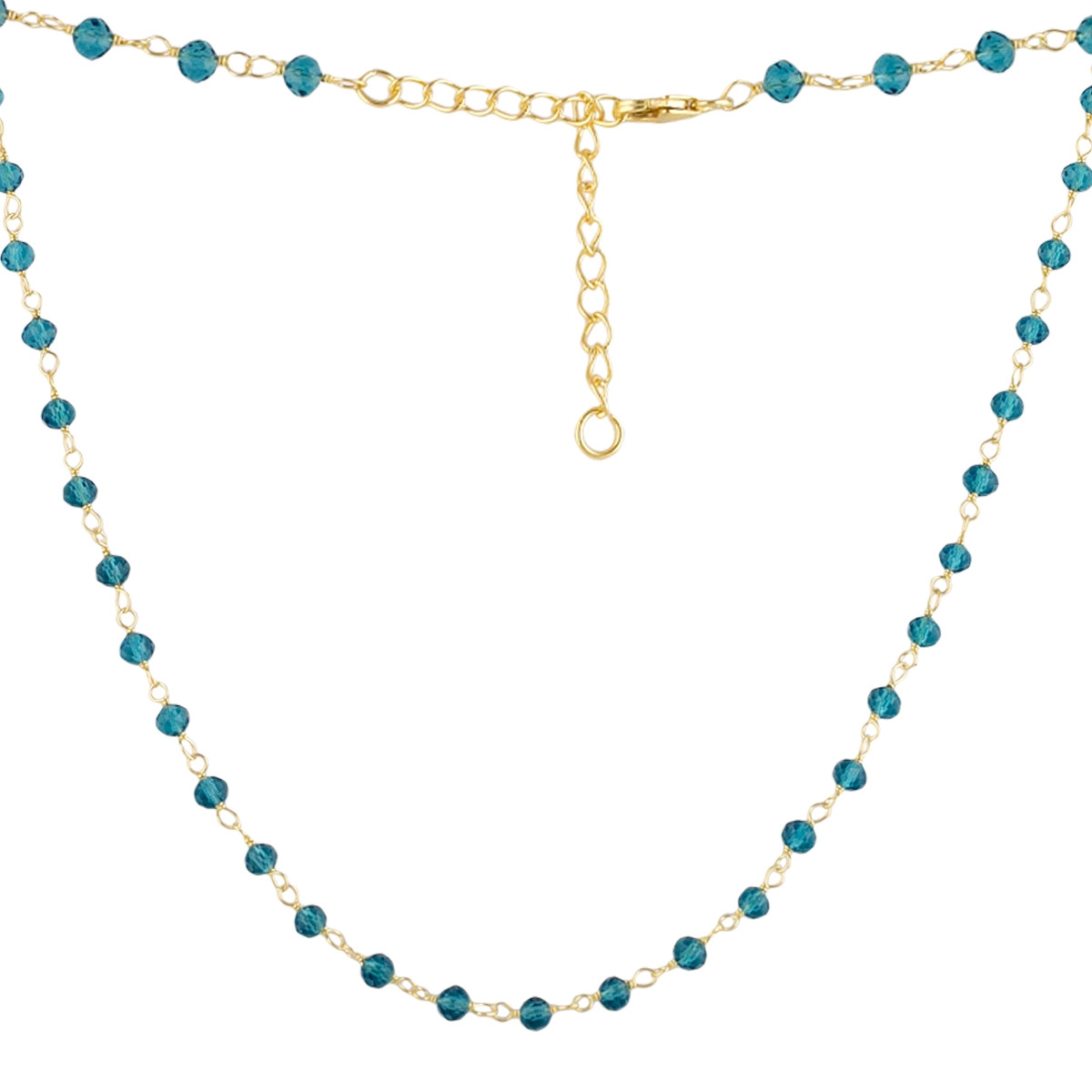 Срібне кольє Proba з топазом Лондон Блю 8.71ct, вага виробу 5,16 г (2126232) 450500 розмір, фото 1