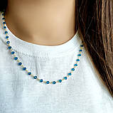 Срібне кольє Proba з топазом Лондон Блю 8.71ct, вага виробу 5,16 г (2126232) 450500 розмір, фото 3