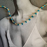 Срібне кольє Proba з топазом Лондон Блю 8.71ct, вага виробу 5,16 г (2126232) 450500 розмір, фото 5