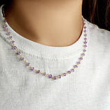 Срібне кольє Proba з натуральним аметистом 10.05ct, вага виробу 7,73 г (2126249) 450500 розмір, фото 3