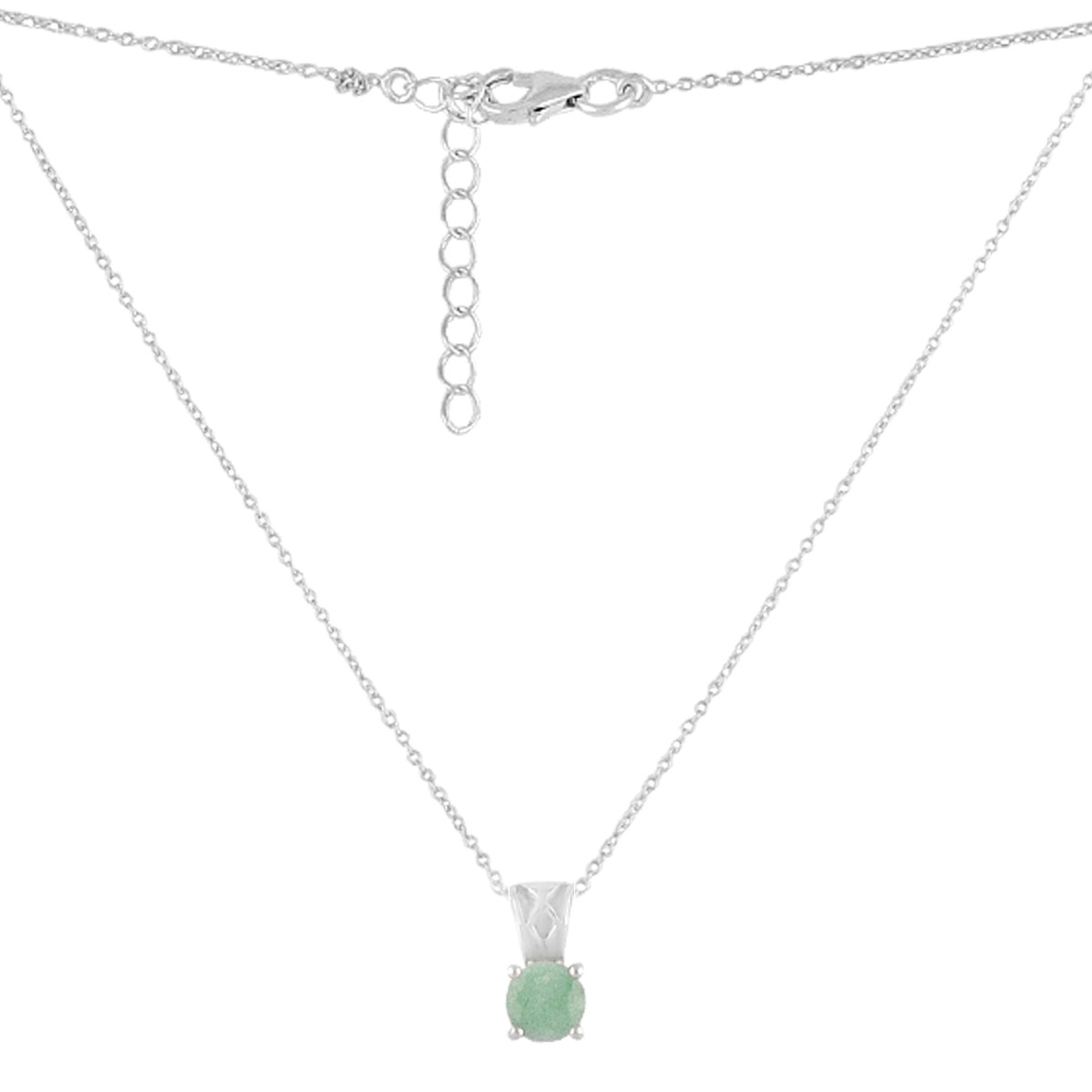 Срібне кольє Proba з натуральним смарагдом 0.718ct, вага виробу 2,21 г (2126546) 500 розмір, фото 1