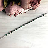 Срібний браслет Proba зі смарагдом nano 6.98ct, вага виробу 7,92 г (2013945) 1720 розмір, фото 2