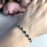 Срібний браслет Proba зі смарагдом nano 6.98ct, вага виробу 7,92 г (2013945) 1720 розмір, фото 3