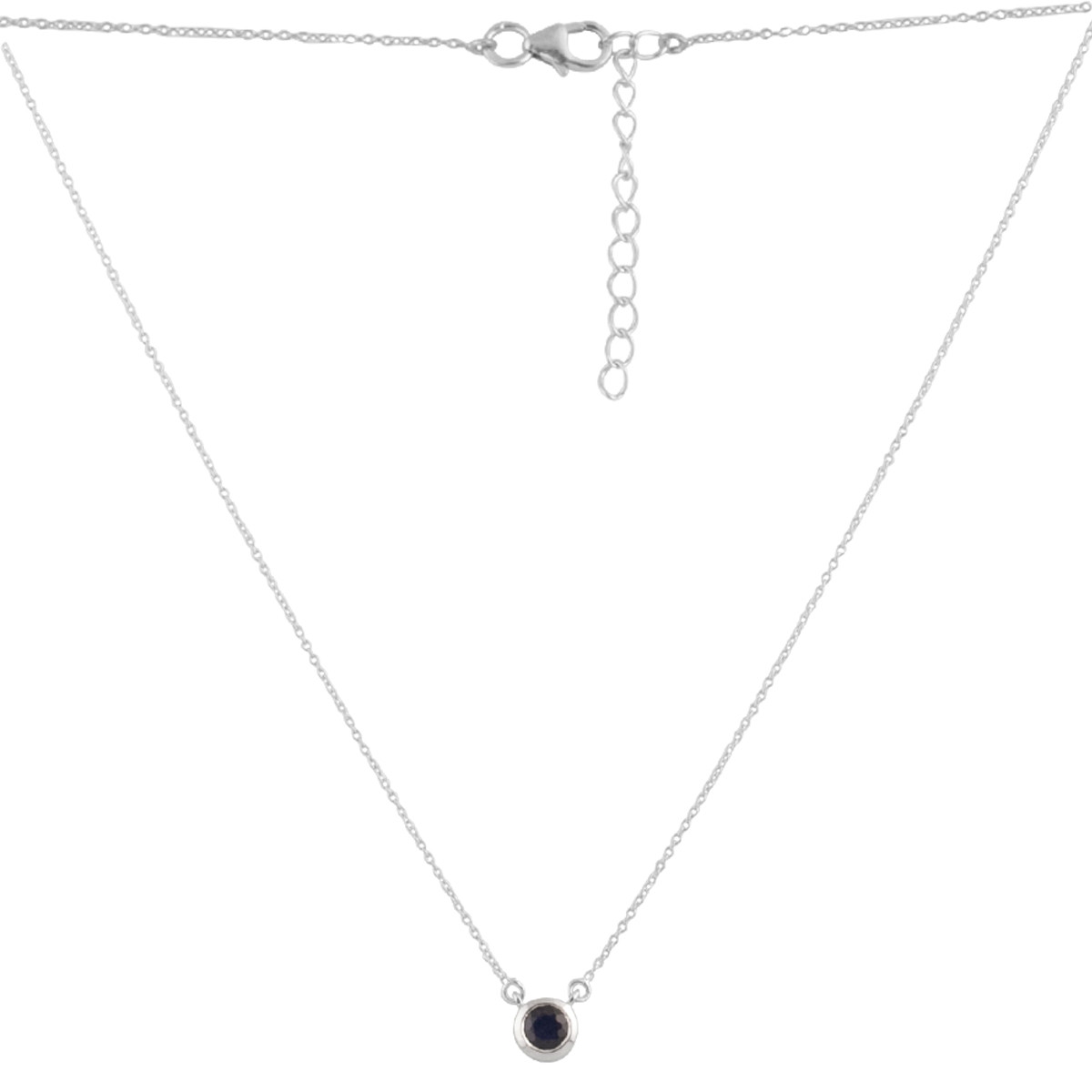 Срібне кольє Proba з натуральним сапфіром 0.663ct, вага виробу 2,17 г (2126614) 450500 розмір, фото 1