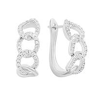 Срібні сережки Proba з фіанітами (2128403)