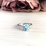 Срібне кільце Proba з натуральним топазом 3.11ct, вага виробу 3,15 г (2017370) 18 розмір, фото 2