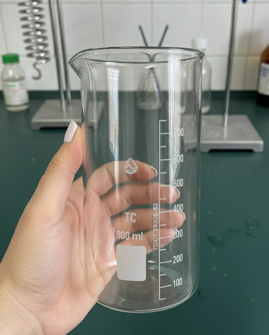 Стакан мірний В-1-800 ТС (високий з носиком) зі шкалою V-800 мл ГОСТ 25336-82 з термічно стійкого скла