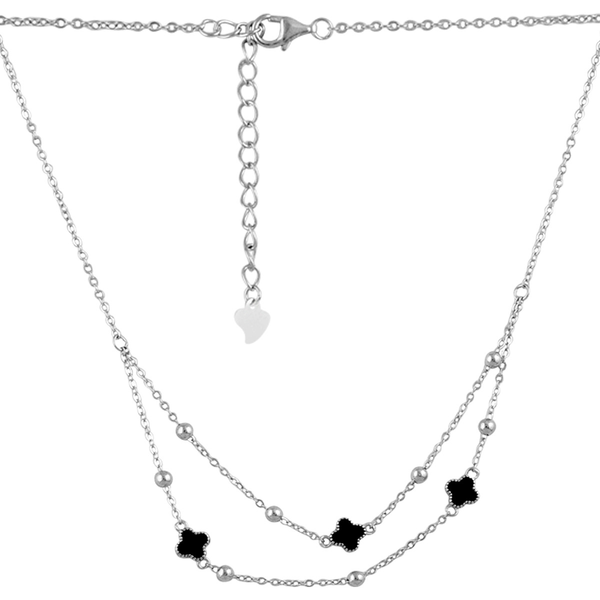 Срібне кольє Proba з натуральним оніксом, вага виробу 3,79 г (212886140500 розмір, фото 1