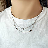 Срібне кольє Proba з натуральним оніксом, вага виробу 3,79 г (212886140500 розмір, фото 3