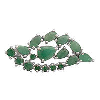 Срібна брошка Proba з натуральним смарагдом 2.872ct (2173489)