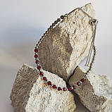 Срібний браслет Proba з натуральним гранатом 13.62ct, вага виробу 4,28 г (2129011) adjustable розмір, фото 2