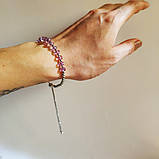 Срібний браслет Proba з натуральним аметистом 9.44ct, вага виробу 5,8 г (2129028) adjustable розмір, фото 2