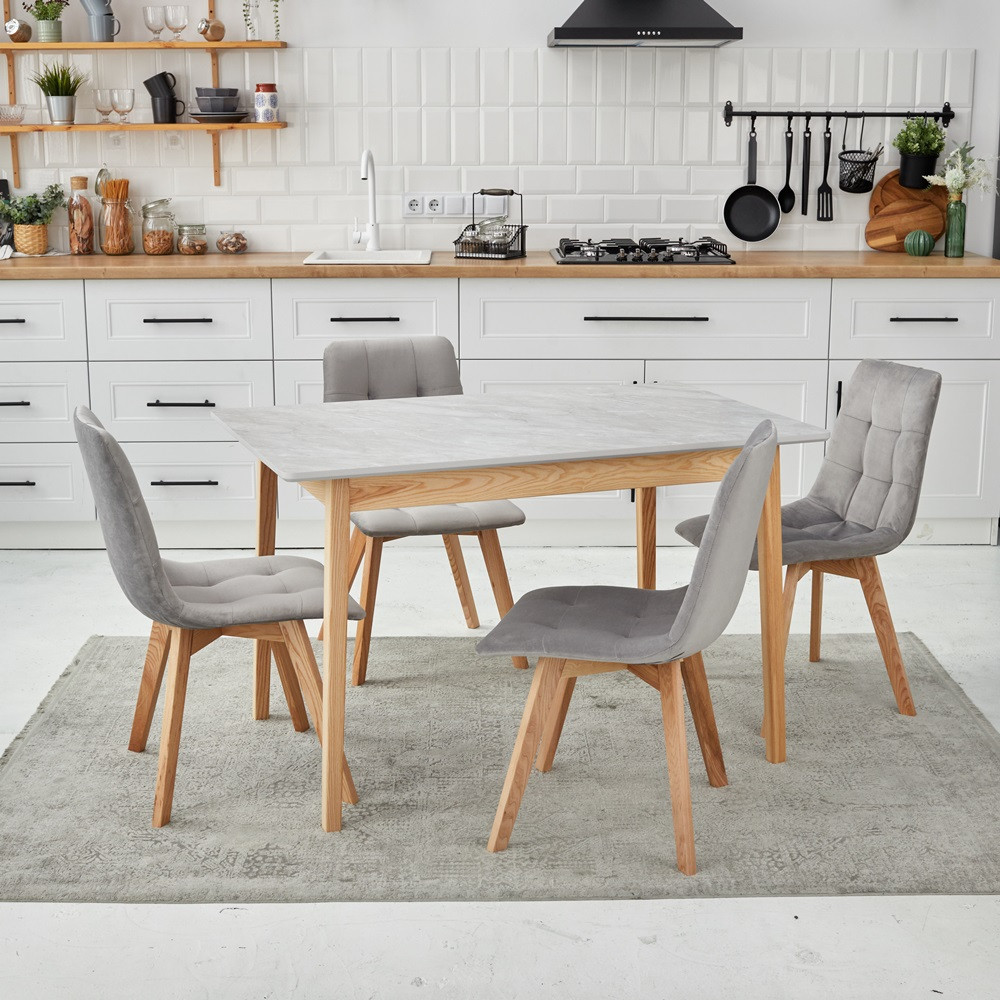 Комплект кухонних меблів Onto Антоніо 100 Мармур сірий + 4 Стільці Даріо