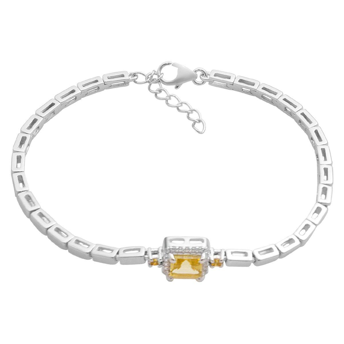 Срібний браслет Proba з цитрином nano 7.51ct, вага виробу 7,95 г (2190769) 1720 розмір, фото 1