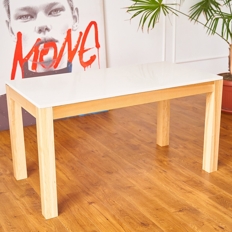 Стіл кварцовий прямокутний обідній Onto Бернардо Білий