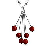 Срібне кольє Proba з коралом, вага виробу 3,99 г (2131823) 400450 розмір, фото 2