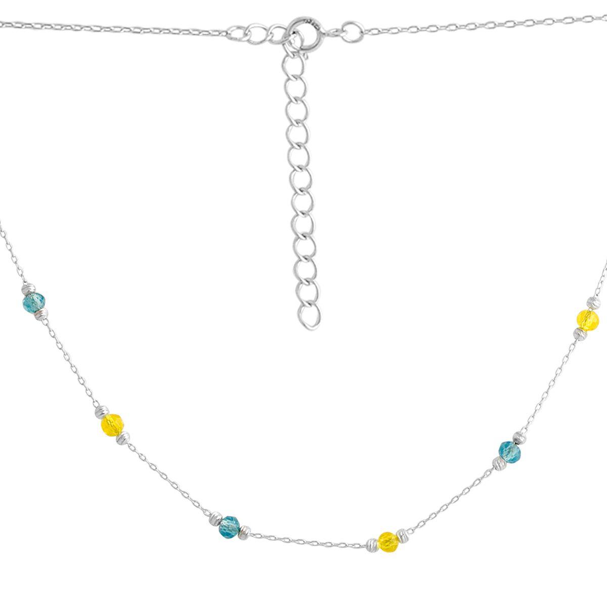 Срібне кольє Proba з фіанітами, вага виробу 2,99 г (2133551) 400450 розмір, фото 1