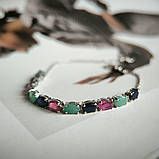 Срібний браслет Proba з натуральним рубіном, вага виробу 4,4 г (2190851) 1720 розмір, фото 3