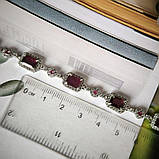 Срібний браслет Proba з натуральним рубіном, фіанітами, вага виробу 11,87 г (2190875) 1618 розмір, фото 3